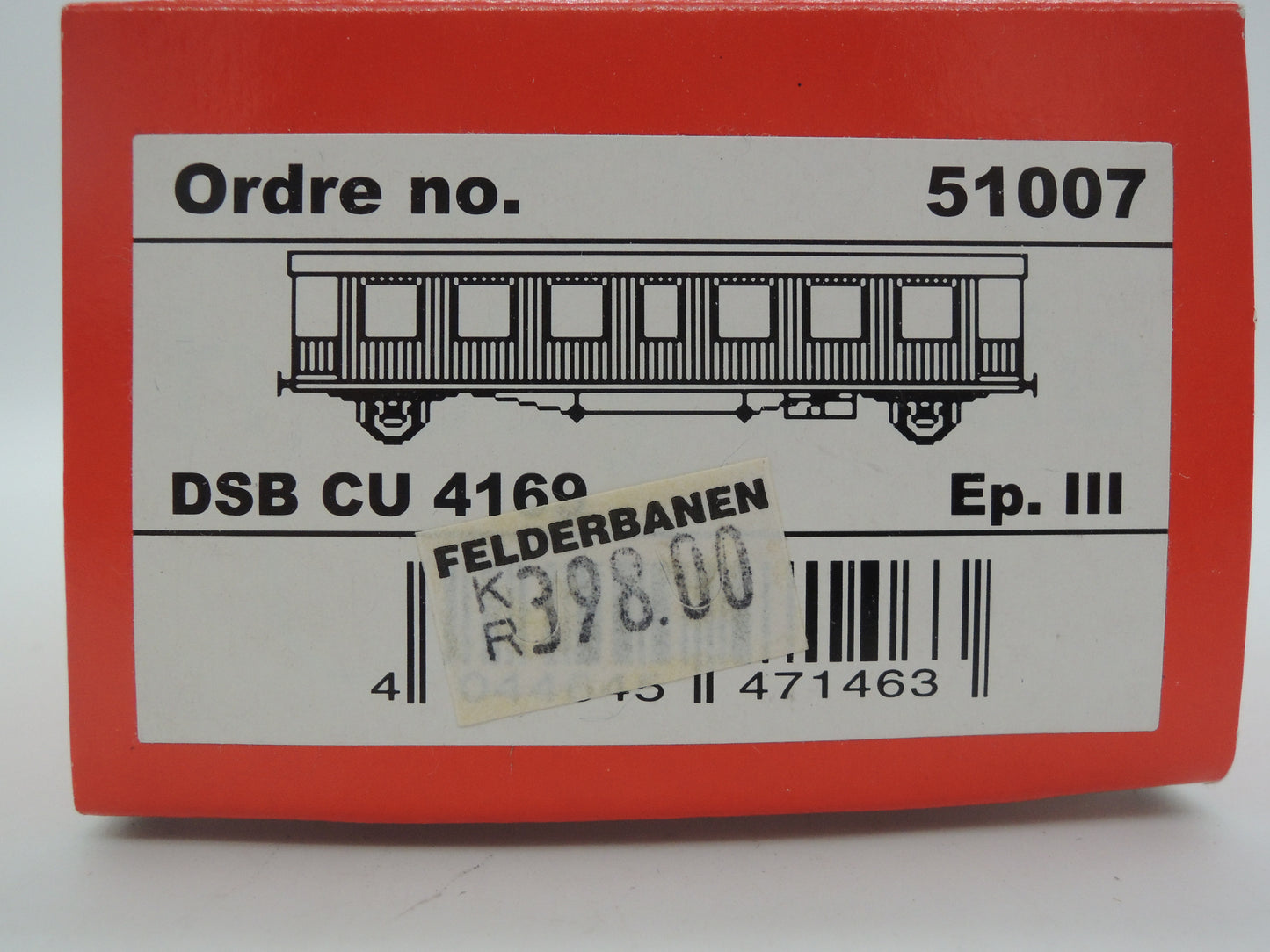 Hobbytrade H0 - 51007 - 2-assige personenwagen CU 1469 van de DSB