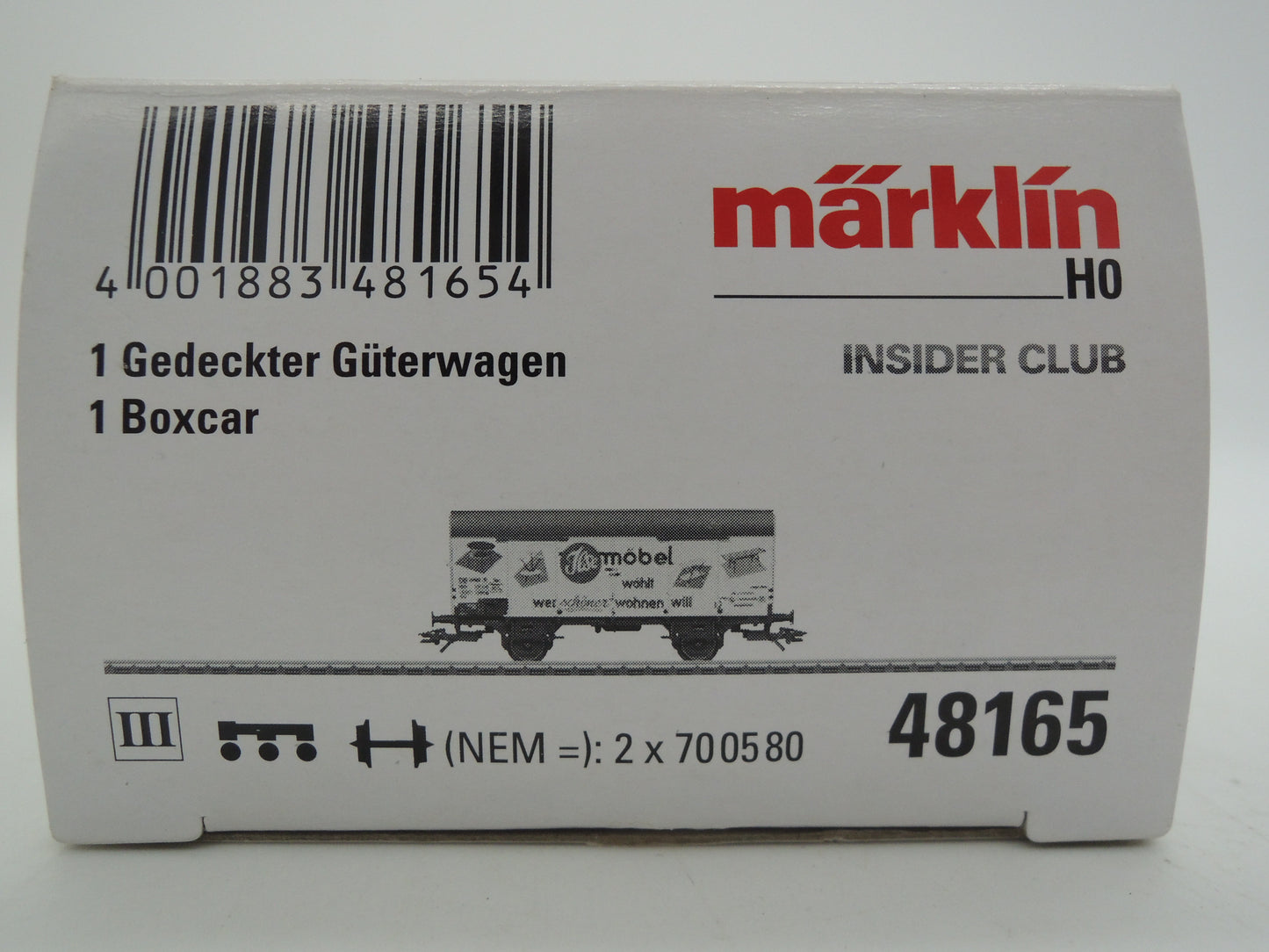 Märklin H0 - 48165 - Gesloten goederenwagen met tondak van de DB - Insider