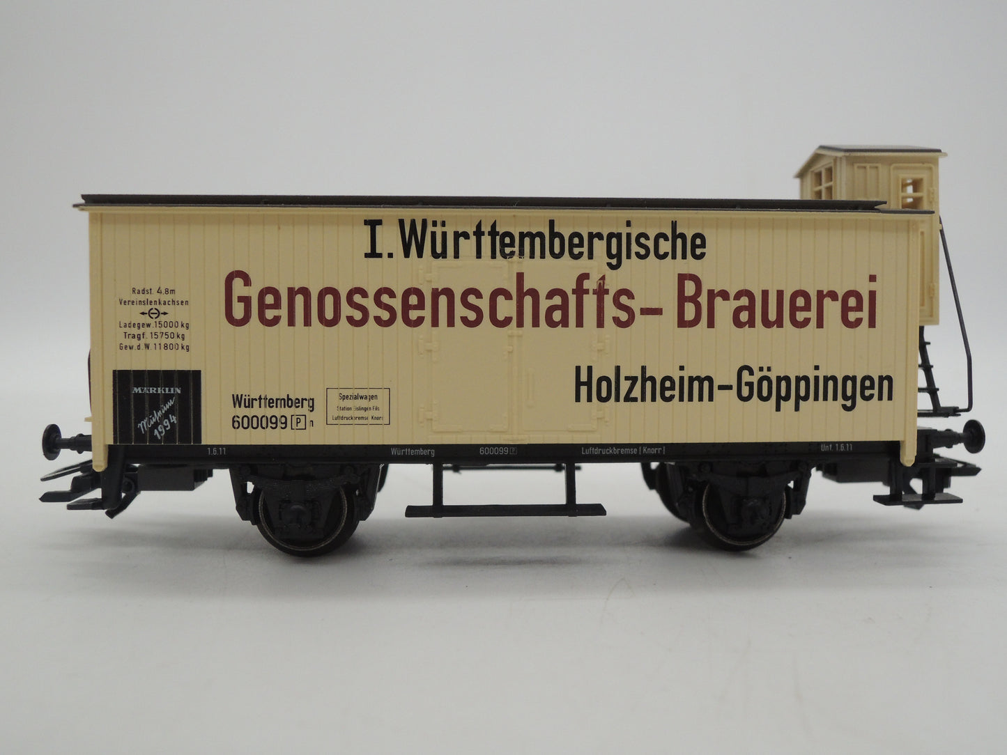 Märklin H0 - Museum 1994 - Gesloten goederenwagen "Genossenschaffts-Brauerei" van de K.W.St.E.