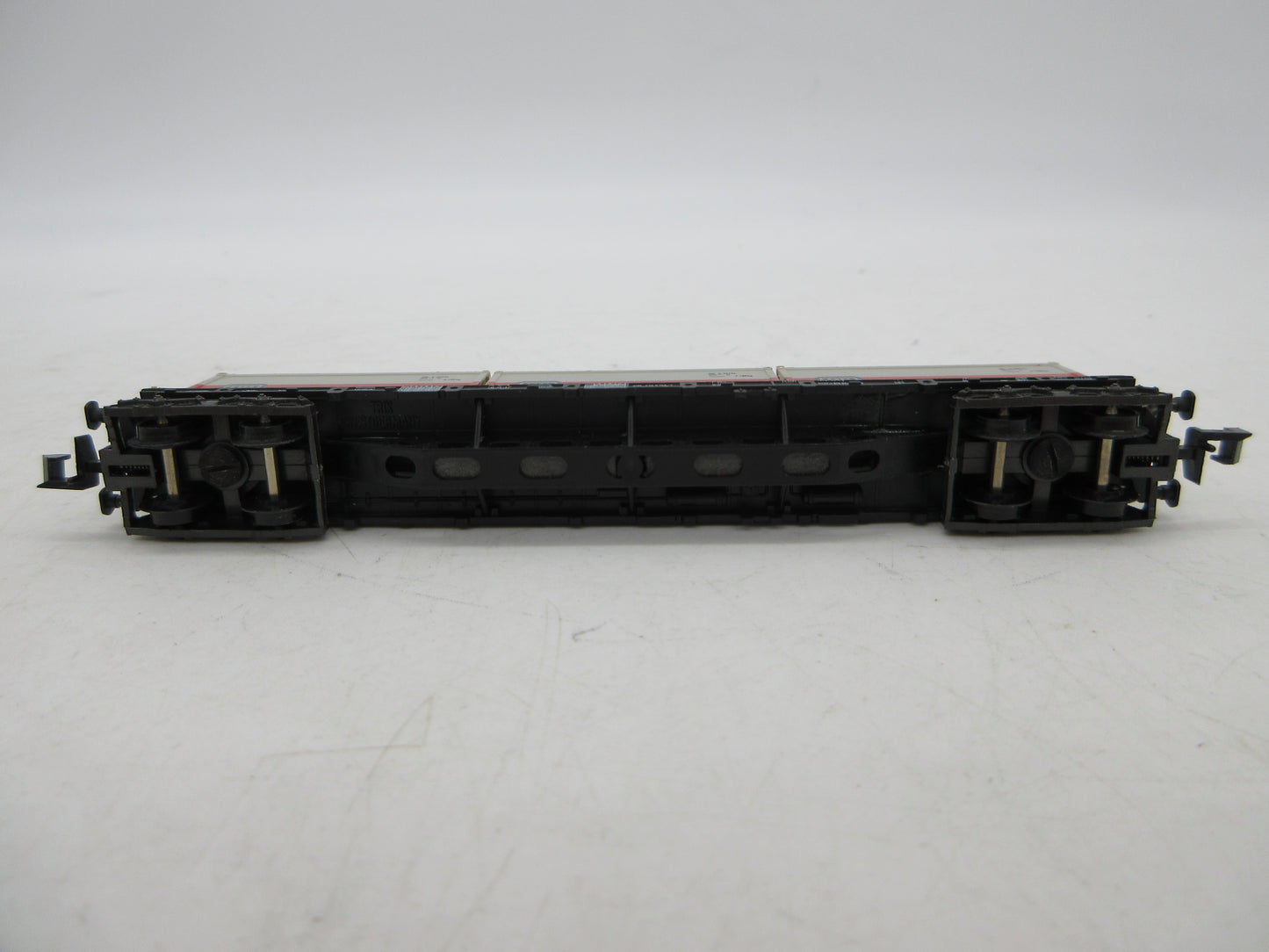 Minitrix N - 51 3511 00 - 4-assige containerwagen, met 3 containers beladen van de DB