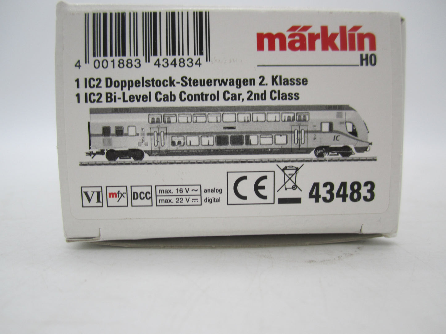 Märklin H0 - 43483 - Dubbeldekker stuurstandrijtuig IC2 2e klas, met verlichting van de DB - MFX Digitaal