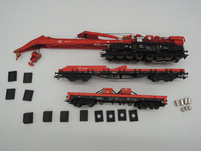 Märklin H0 - 49952 - 3-delige Goliath kraanset van de DB, digitaal stuurbaar, rood
