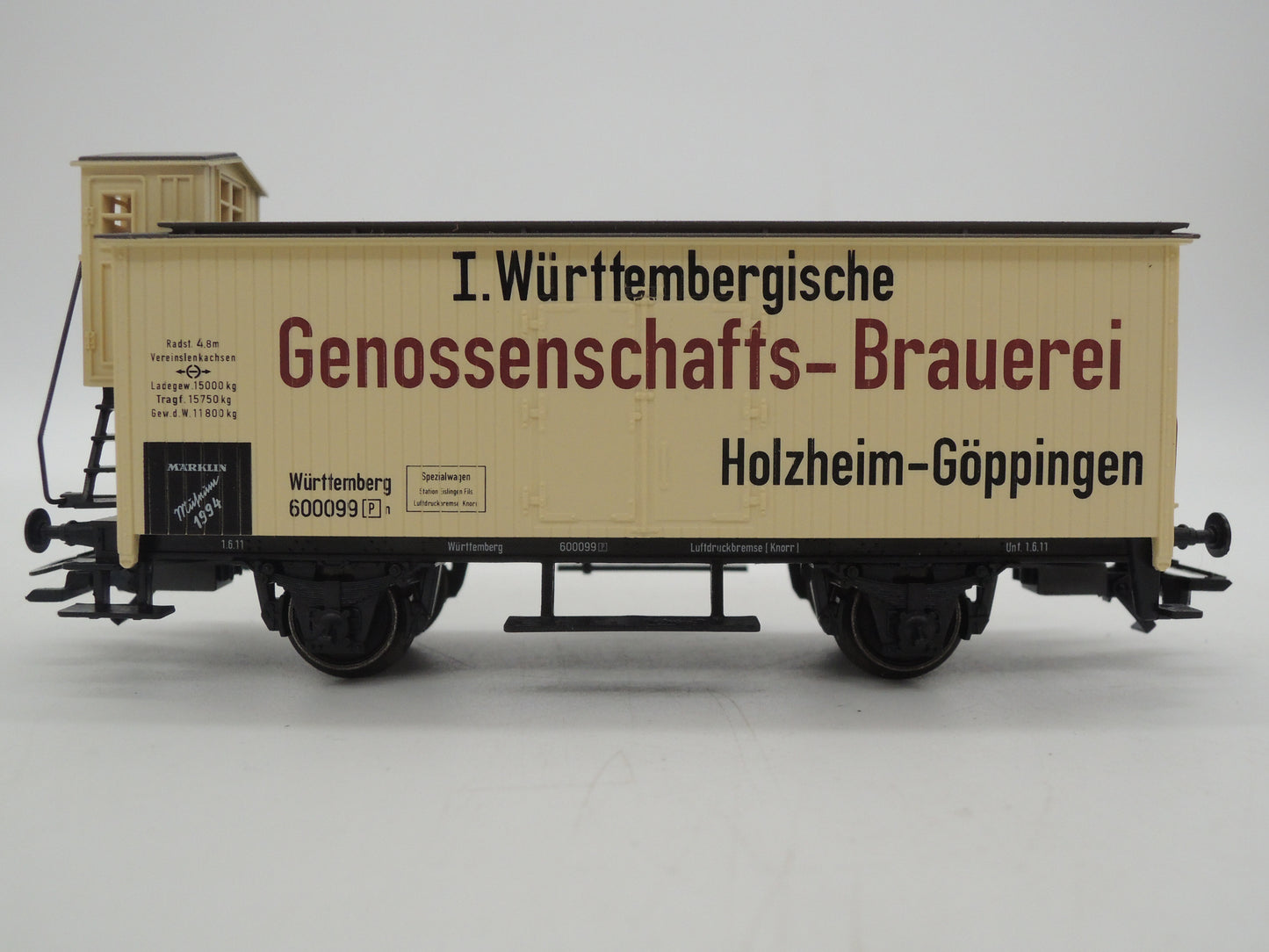 Märklin H0 - Museum 1994 - Gesloten goederenwagen "Genossenschaffts-Brauerei" van de K.W.St.E.