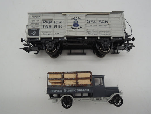 Märklin H0 - Museum 1996 - Gesloten goederenwagen "Salach papier" van de K.W.St.E.