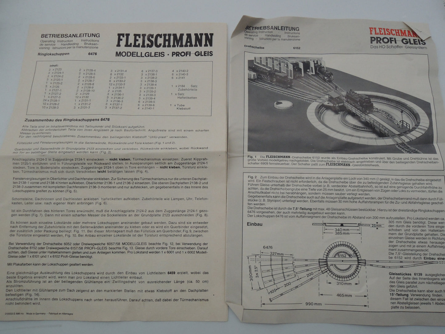 Fleischmann H0 - 6152 - Draaischijf, profi-rail, met 6 sporen
