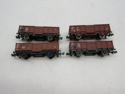 Minitrix N - 15194/3538/15296 - 4 kolenwagens, met lading van de DB