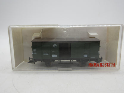 Fleischmann H0 - 5351 K - Bijwagen kraan, gesloten goederenwagen van de DB