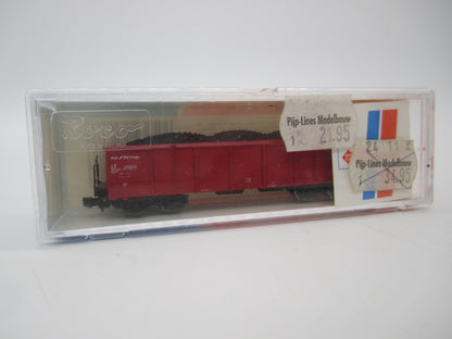 Roco N - 25258 - 4-assige lageboordwagen, met lading van de NS cargo