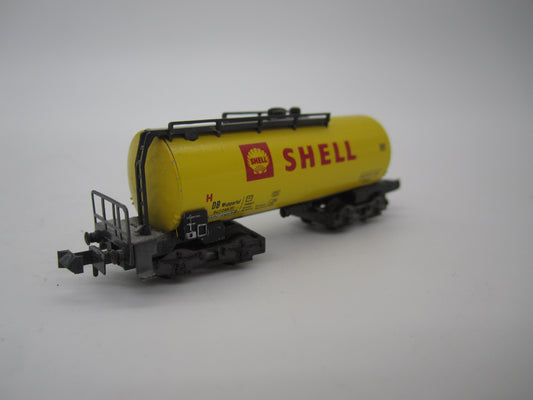 Minitrix N - 3262 - 4-assige tankwagen "Shell" van de DB