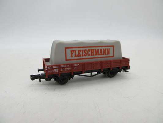 Fleischmann Piccolo N - 8211 - Platte wagen met dekzeil van de DB