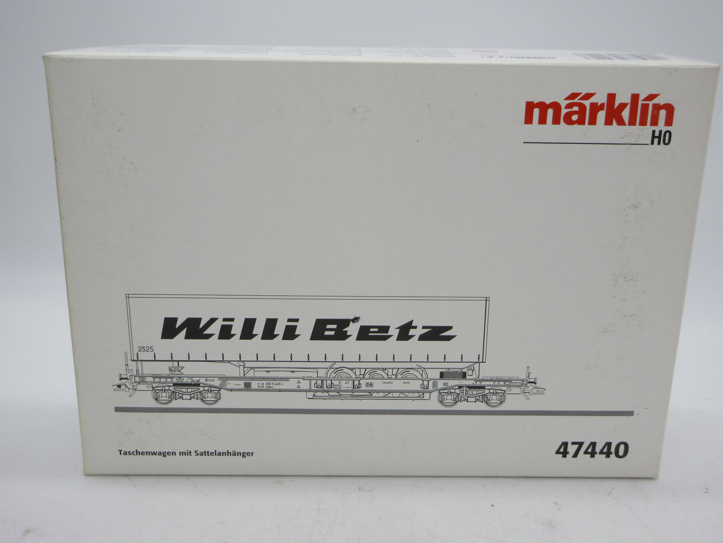 Märklin H0 - 47440 - Draagwagen met oplegger "Willy Betz" van de DB