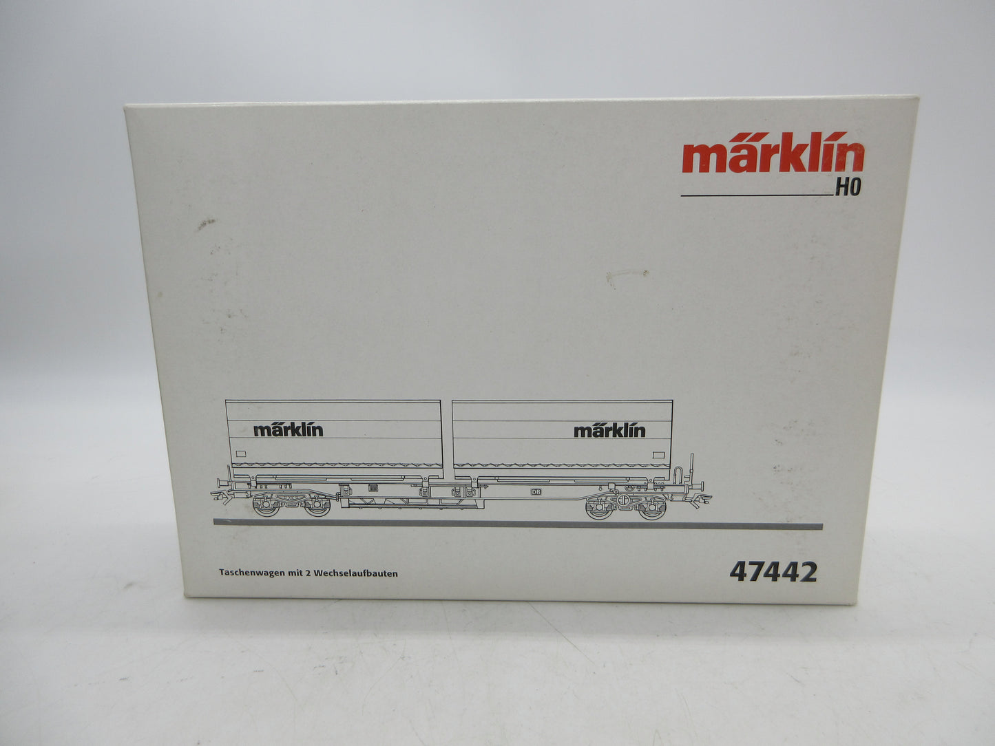 Märklin H0 - 47442 - Draagwagen met twee containers "Märklin" van de DB