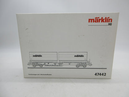Märklin H0 - 47442 - Draagwagen met twee containers "Märklin" van de DB