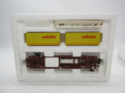 Märklin H0 - 47442 - Draagwagen met twee containers "Märklin" van de DB