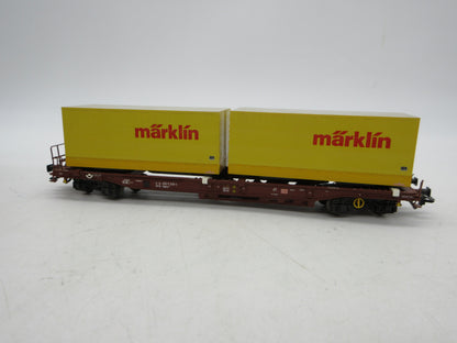 Märklin H0 - 47442 - Draagwagen met twee containers "Märklin" van de DB