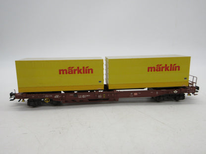 Märklin H0 - 47442 - Draagwagen met twee containers "Märklin" van de DB