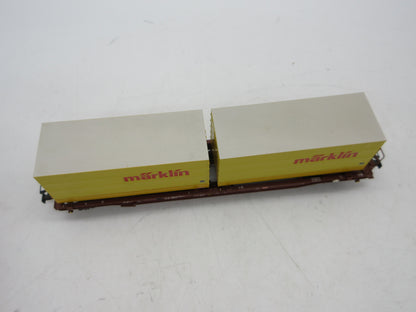 Märklin H0 - 47442 - Draagwagen met twee containers "Märklin" van de DB
