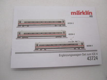 Märklin H0 - 43724 - 3-delige uitbreidingsset wagens voor ICE 4 van de DB