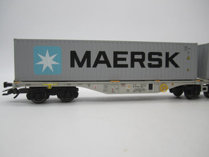 Märklin H0 - 47803 - Dubbele containerwagen Sggrss 80 "Maersk" van AAE Cargo AG