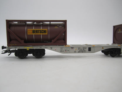 Märklin H0 - 47802 - Dubbele containerwagen Sggrss 80 "Bertsch" van AAE Cargo AG