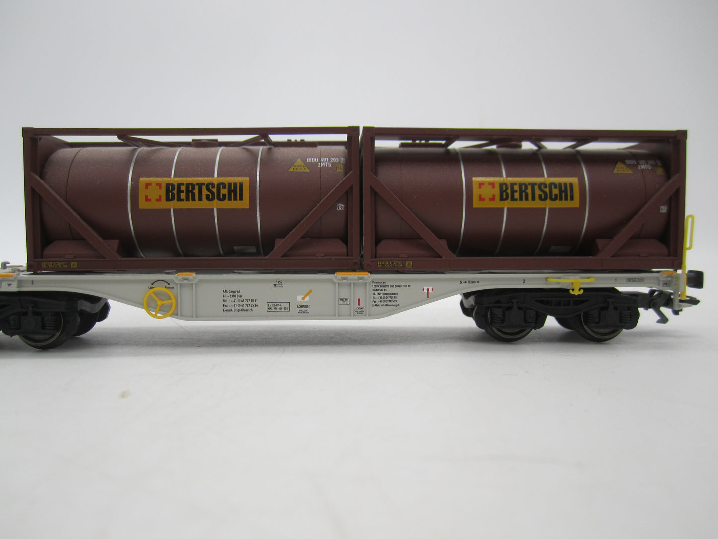 Märklin H0 - 47802 - Dubbele containerwagen Sggrss 80 "Bertsch" van AAE Cargo AG