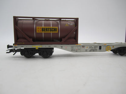 Märklin H0 - 47802 - Dubbele containerwagen Sggrss 80 "Bertsch" van AAE Cargo AG