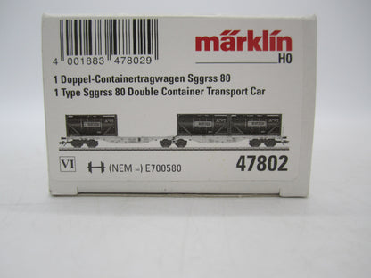 Märklin H0 - 47802 - Dubbele containerwagen Sggrss 80 "Bertsch" van AAE Cargo AG