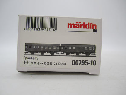 Märklin H0 - 00795-10 - Dubbelsetje Umbauwagen 2e klas met bagagedeel van de DB