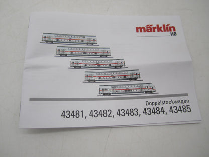 Märklin H0 - 43481 - Dubbeldekker rijtuig IC2 1e klas, met verlichting van de DB