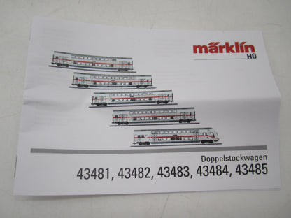Märklin H0 - 43482 - Dubbeldekker rijtuig IC2 2e klas, met verlichting van de DB