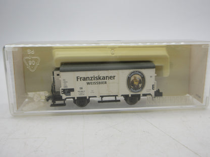 Fleischmann N - 87 8346 K - Koelwagen met remmershuis "Franzikaner Weissbier" van de DB