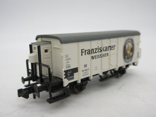 Fleischmann N - 87 8346 K - Koelwagen met remmershuis "Franzikaner Weissbier" van de DB