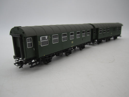 Märklin H0 - 00795-11 - Dubbelsetje Umbauwagen 2e klas met bagagedeel van de DB
