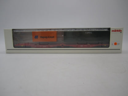 Märklin H0 - 47801 - Dubbele containerwagen Sggrss 80 "Hapag-Lloyd" en "Capital" van de DB