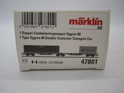 Märklin H0 - 47801 - Dubbele containerwagen Sggrss 80 "Hapag-Lloyd" en "Capital" van de DB