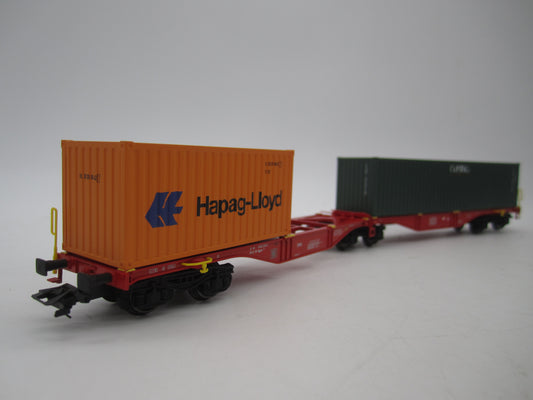 Märklin H0 - 47801 - Dubbele containerwagen Sggrss 80 "Hapag-Lloyd" en "Capital" van de DB