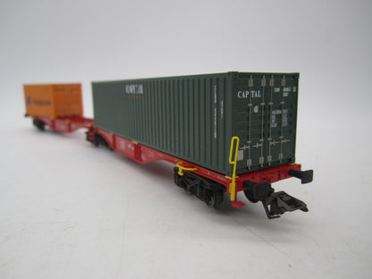 Märklin H0 - 47801 - Dubbele containerwagen Sggrss 80 "Hapag-Lloyd" en "Capital" van de DB