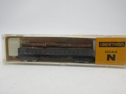 Ibertren N - 416 - 4-assige hogeboordwagen met houtlading van de RENFE