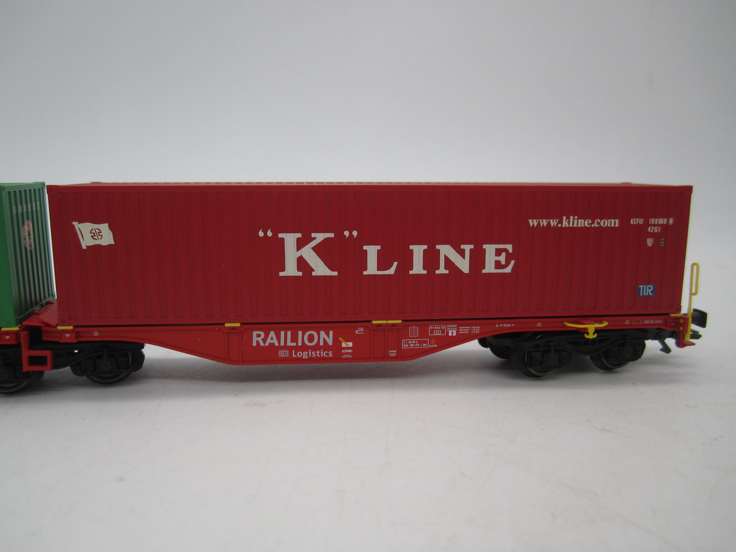 Märklin H0 - 47800 - Dubbele containerwagen Sggrss 80 "Evergreen" en "K-Line" van DB Railion