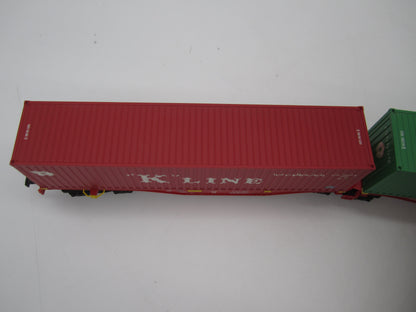Märklin H0 - 47800 - Dubbele containerwagen Sggrss 80 "Evergreen" en "K-Line" van DB Railion
