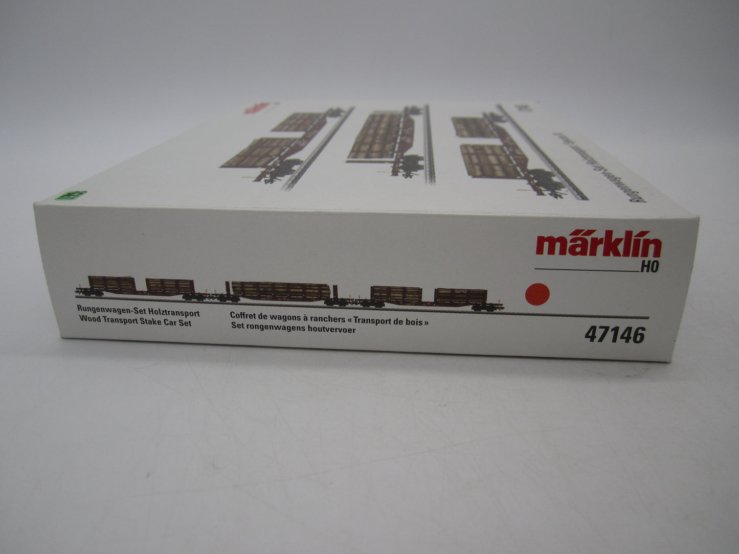 Märklin H0 - 47146 - 3-delige set van 4-assige rongenwagen, met houtlading van de DB