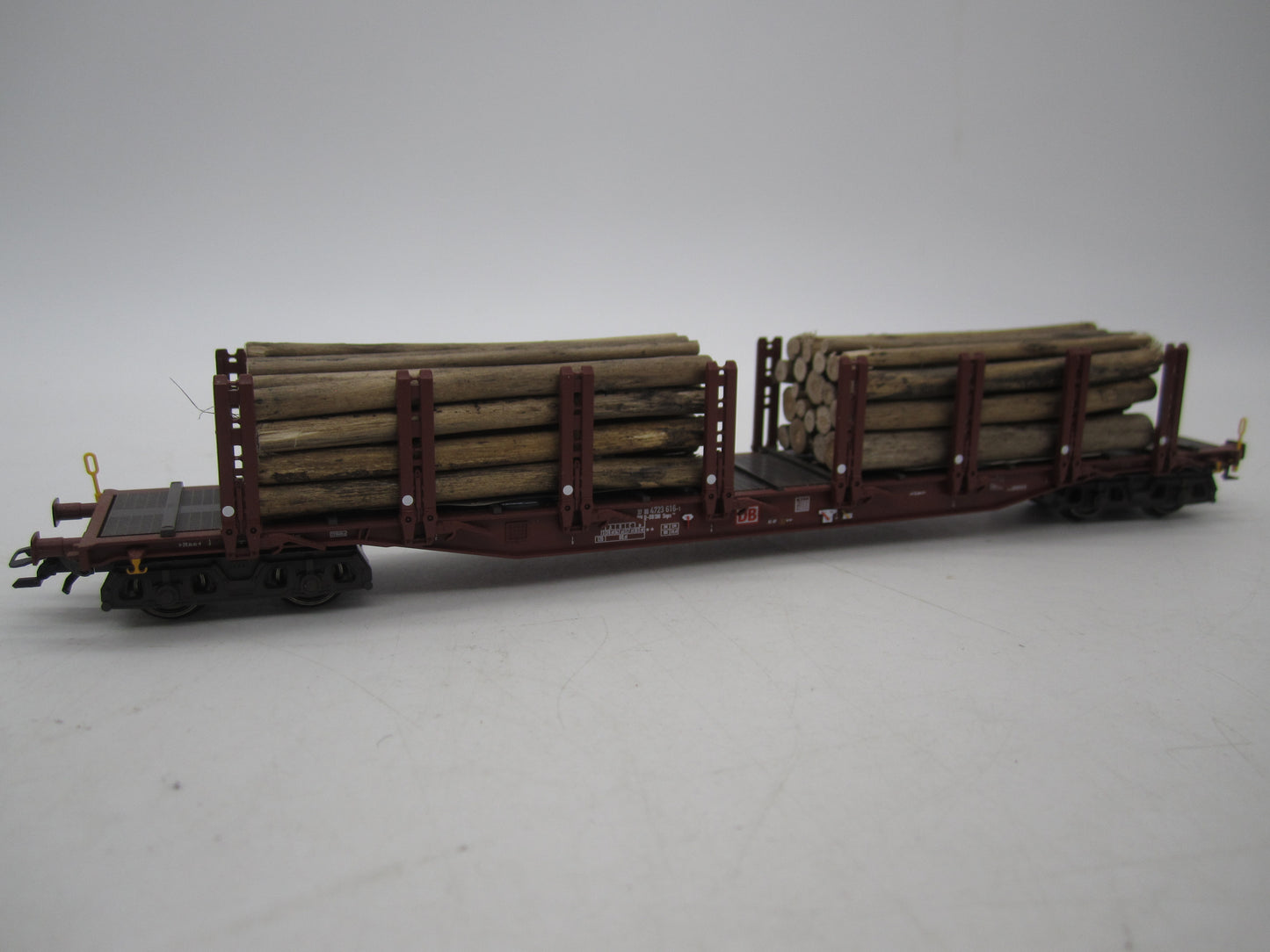 Märklin H0 - 47146 - 3-delige set van 4-assige rongenwagen, met houtlading van de DB