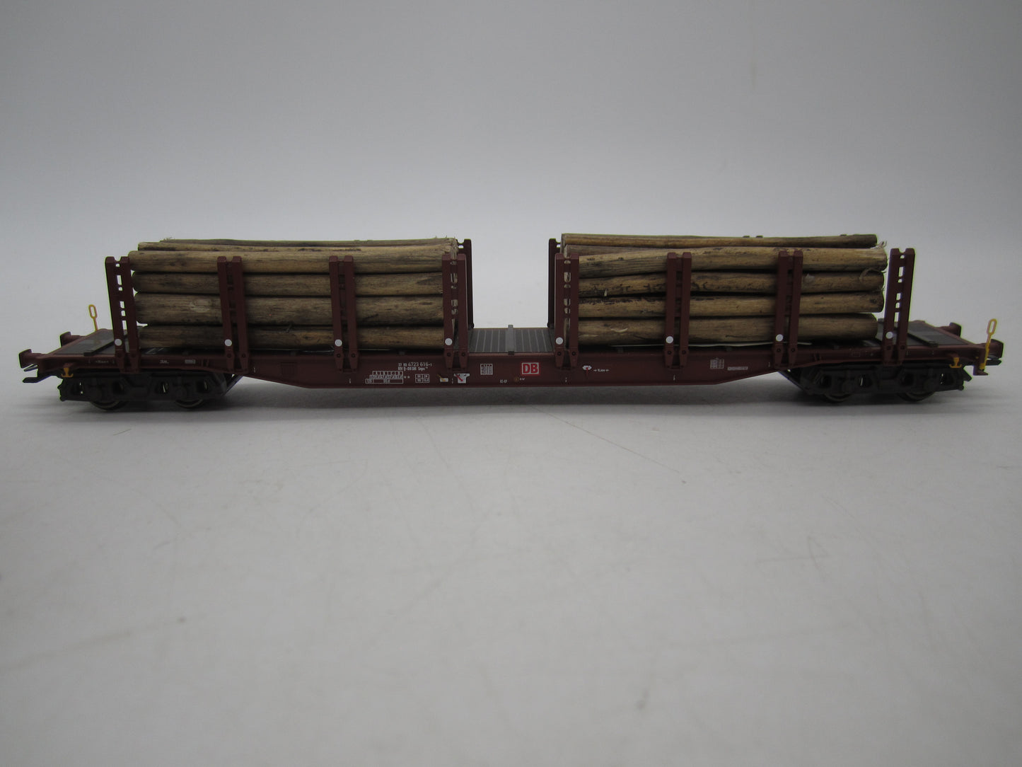 Märklin H0 - 47146 - 3-delige set van 4-assige rongenwagen, met houtlading van de DB