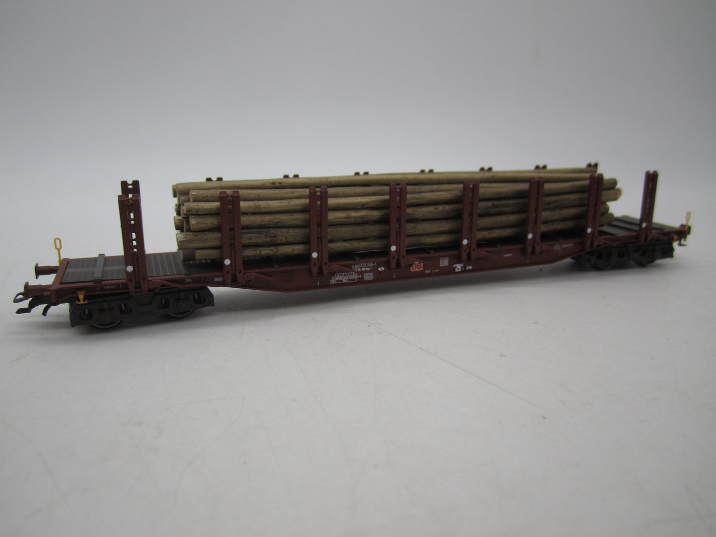 Märklin H0 - 47146 - 3-delige set van 4-assige rongenwagen, met houtlading van de DB