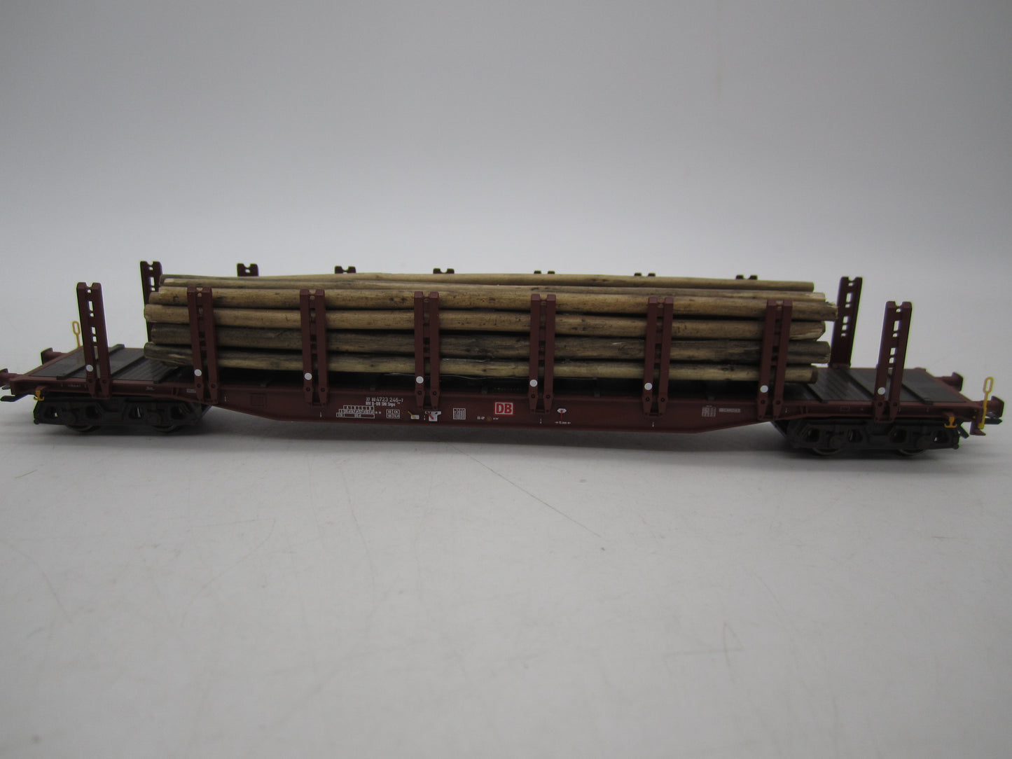 Märklin H0 - 47146 - 3-delige set van 4-assige rongenwagen, met houtlading van de DB