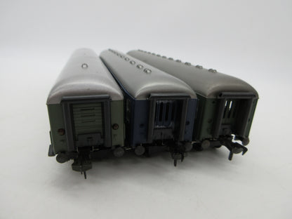 Fleischmann H0 - 1501/1502/1504 - Rijtuig 2e klas, 1e klas en bagagerijtuig van de DB, met interieurverlichting