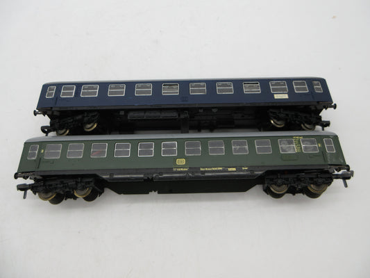Fleischmann H0 - 1501/1502 - Rijtuig 2e klas en 1e klas van de DB, met interieurverlichting