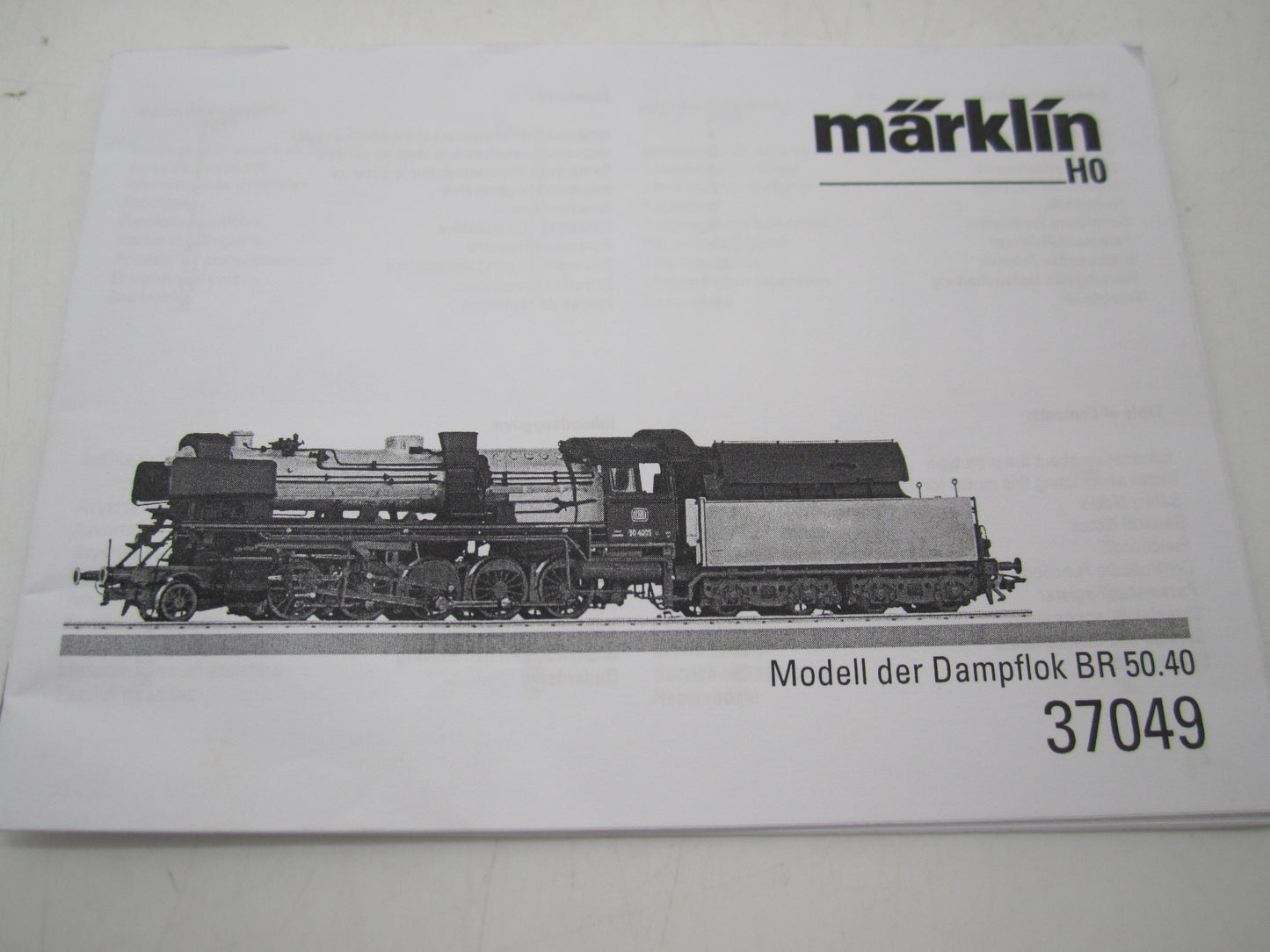 Märklin H0 - 37049 - Stoomloc met tender, BR 50.40 van de DB ongelakt - MFX/Sound