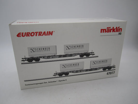 Märklin H0 - 47077 - 2-delige set Containerwagens "Schenker" van de DB Cargo