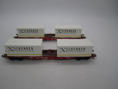 Märklin H0 - 47077 - 2-delige set Containerwagens "Schenker" van de DB Cargo